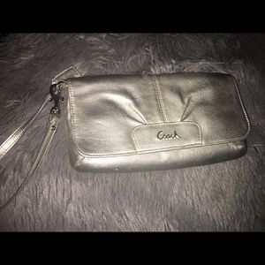 silver Coach clutch
